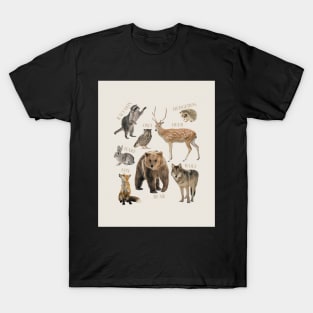 Woodland animals kids room art print T-Shirt